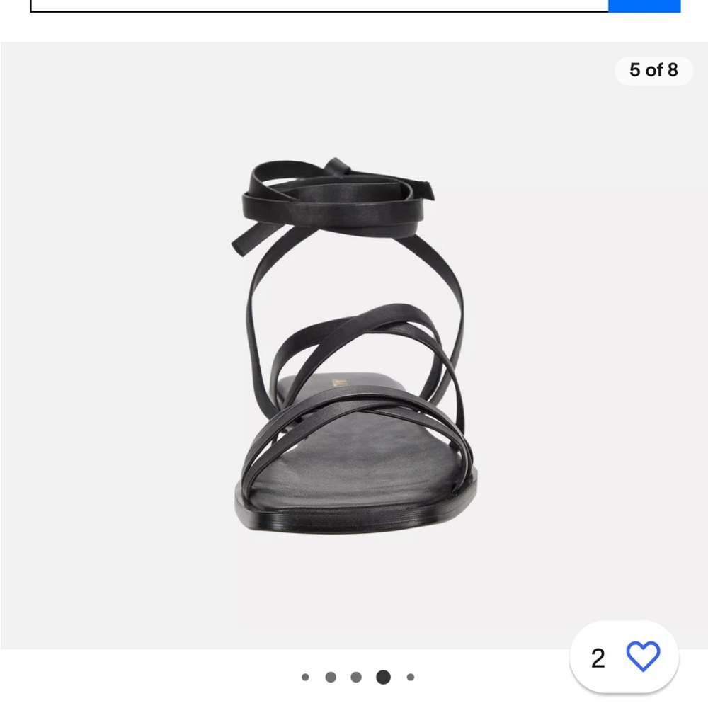 Alohas black genuine leather lace up sandals size 38.